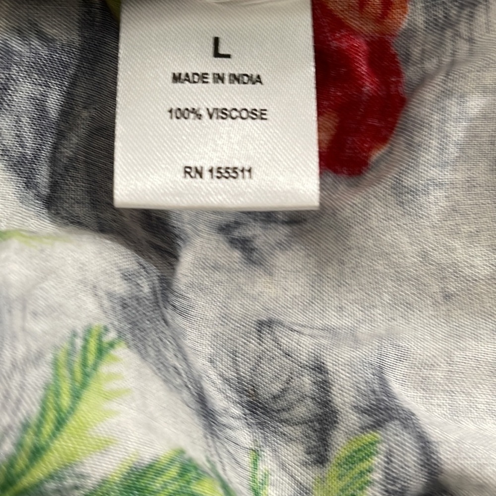 Aeropostale Shirt Pineapple Hibiscus Hawaiian Mens Short Sleeve Size Large - Picture 8 of 8
